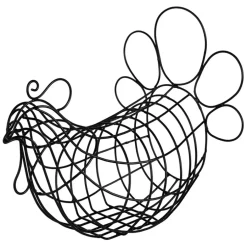 Fabrique de Styles Paniers Et Corbeilles>Panier poule en fer - Reserve Noir