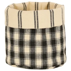 Fabrique de Styles Paniers Et Corbeilles>Panière à pain en coton à carreaux - Campagne Noir