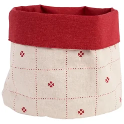 Fabrique de Styles Paniers Et Corbeilles>Panière à pain en coton - P'tits Cœurs Rouge