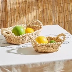 Fabrique de Styles Paniers Et Corbeilles>Panières x2 en jacinthe d'eau - été à la mer Naturel