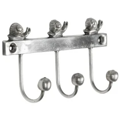 Fabrique de Styles Patères>Patere 3 crochets escargot 10x6x2cm laiton Argenté