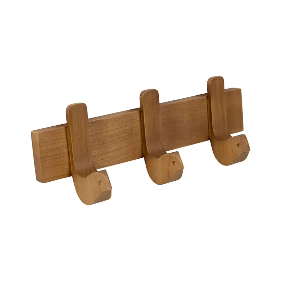 Fabrique de Styles Patères>Patère 3 crochets oiseau en acajou blanc 30x11cm - Campagne Naturel