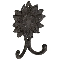 Fabrique de Styles Patères>Patère double tournesol en fonte Brun