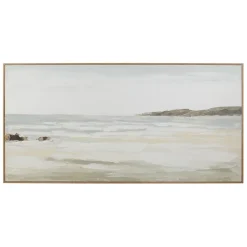 Fabrique de Styles Tableaux Et Toiles>Peinture encadrée estran 140x70cm Beige