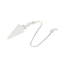 Fabrique de Styles Méditation Et Yoga>Pendule hexagonal en cristal de roche et charm étoile