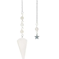 Fabrique de Styles Méditation Et Yoga>Pendule hexagonal en cristal de roche et charm étoile