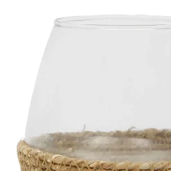 Fabrique de Styles Photophores, Bougeoirs Et Lanternes>Photophore en jute et verre - ourea Naturel