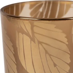 Fabrique de Styles Photophores, Bougeoirs Et Lanternes>Photophore en verre et bois d10cm - Noisetier Ambre