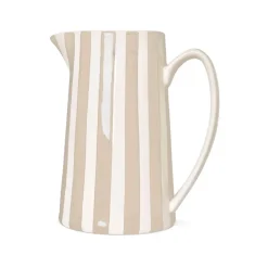 Fabrique de Styles Carafes Et Pichets>Pichet en céramique rayé blanc et 1L Sable