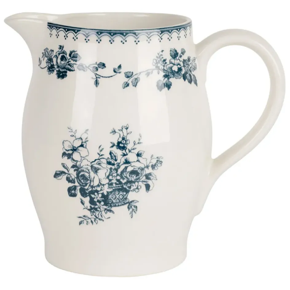 Fabrique de Styles Carafes Et Pichets>Pichet en faïence ancien 1.3L - Faustine Bleu