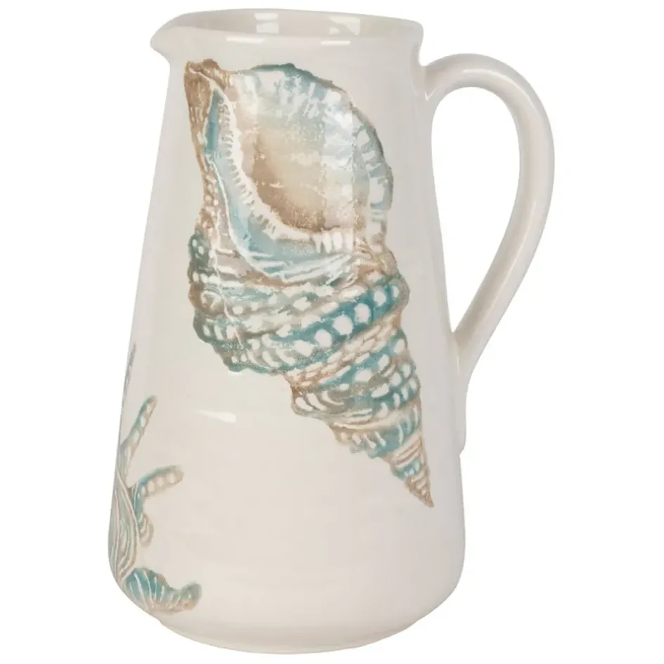 Fabrique de Styles Carafes Et Pichets>Pichet en faïence bleu et beige 5l - Bord De Mer Bleu, Beige