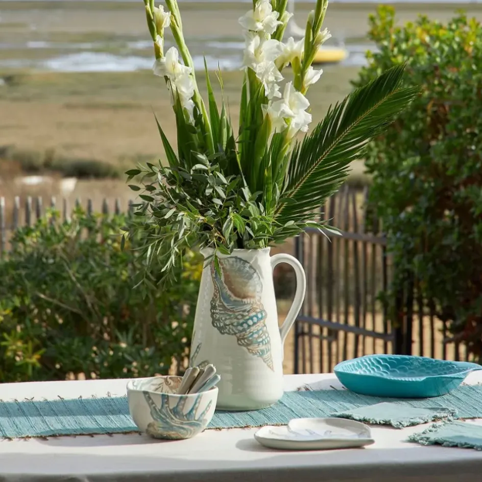 Fabrique de Styles Carafes Et Pichets>Pichet en faïence bleu et beige 5l - Bord De Mer Bleu, Beige