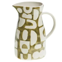 Fabrique de Styles Carafes Et Pichets>Pichet en grès et blanc 1.6L - Ohana Vert