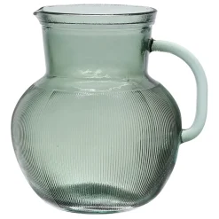 Fabrique de Styles Carafes Et Pichets>Pichet en verre recyclé sablé 2.3l - Aheli Sauge