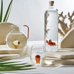 Fabrique de Styles Carafes Et Pichets>Pichet poisson en verre borosilicate 1.7l - Océan Ambre
