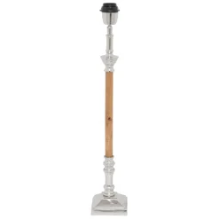 Fabrique de Styles Lampes À Poser>Pied lampe en aluminium et manguier h60cm argent - chaveny Gris, Argent