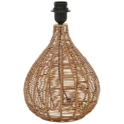 Fabrique de Styles Lampes À Poser>Pied lampe en rotin et fer h35cm - Brasil Naturel