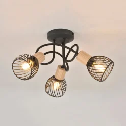 Fabrique de Styles Suspensions>Plafonnier 3 lumières en metal h21 cm mat noir - kento Noir Mat