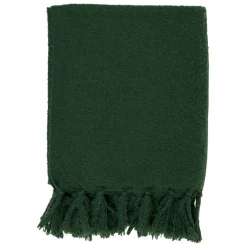 Fabrique de Styles Plaids>Plaid avec franges en tissu 150x130cm - Klosen Vert