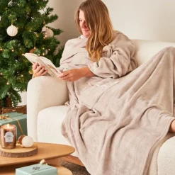 Fabrique de Styles Accessoires Mode>Plaid avec manches en tissu - Giny Gris Clair