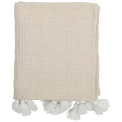 Fabrique de Styles Plaids>Plaid 130x170cm en coton - emeline Beige