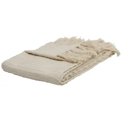 Fabrique de Styles Plaids>Plaid courba 170x130cm en coton et acrylique Blanc