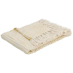 Fabrique de Styles Plaids>Plaid courba 170x130cm en coton et acrylique Jaune