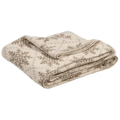 Fabrique de Styles Plaids>Plaid flocon en coton 150x125cm - Noel Grège