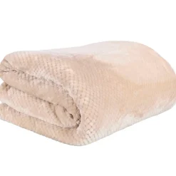 Fabrique de Styles Plaids>Plaid nid abeille en sherpa xxl 180x220cm Beige