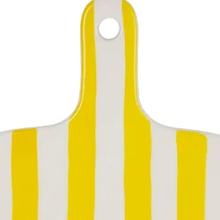 Fabrique de Styles Planches À Découper>Planche à découper en porcelaine rayée et blanc 28x18cm - Artist Jaune