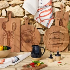 Fabrique de Styles Planches À Découper>Planche à découper poisson en acacia 50x40cm - Dalbert Naturel