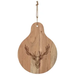 Fabrique de Styles Planches À Découper>Planche a découper cerf en acacia 32x42cm - Dalbert Naturel