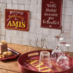 Fabrique de Styles Déco À Suspendre Et Adhésive>Plaque en fer 15x20cm - Bistrot Des Amis Bordeaux