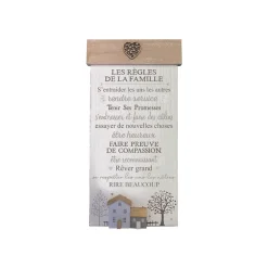 Fabrique de Styles Déco À Suspendre Et Adhésive>Plaque règles famille 25x50cm Multicolore