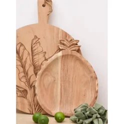 Fabrique de Styles Plats Et Saladiers>Plat ananas en acacia 36x27cm - Dalbert Naturel