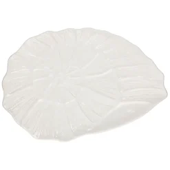 Fabrique de Styles Plats Et Saladiers>Plat coquillage 53x34.5cm en faience - poisson Blanc