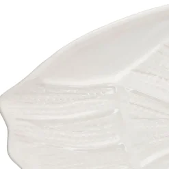 Fabrique de Styles Plats Et Saladiers>Plat coquillage 53x34.5cm en faience - poisson Blanc
