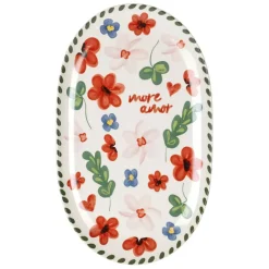 Fabrique de Styles Plats Et Saladiers>Plat ovale en grès fleur - Bellagio Multicolore