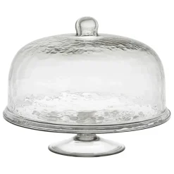 Fabrique de Styles Plats Et Saladiers>Plat sur pied avec cloche d30xh25cm en verre - gaia Transparent