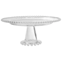 Fabrique de Styles Plats Et Saladiers>Plat sur pied en verre - perloa Transparent
