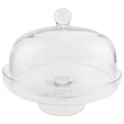 Fabrique de Styles Plats Et Saladiers>Plat sur pied en verre avec cloche d30cm - Alphe