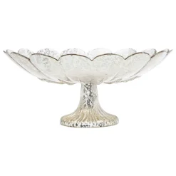 Fabrique de Styles Plats Et Saladiers>Plat sur pied en verre d33xh15.5cm - Antik Mercurise