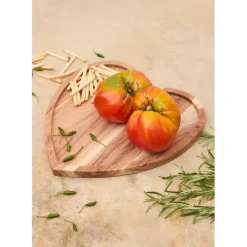 Fabrique de Styles Plateaux>Plateau cœur en acacia 30x30cm - Dalbert Naturel