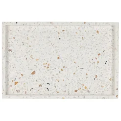 Fabrique de Styles Plateaux>Plateau en ciment et pierre écru 29x19cm - Aurore Ecru