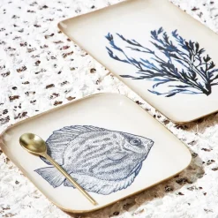 Fabrique de Styles Plateaux>Plateau en fer 15x25.5cm - Estran Bleu Marine