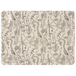 Fabrique de Styles Plateaux>Plateau en fer ecru et noir 40x30xh1cm - Tulum Ecru, Noir