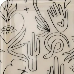 Fabrique de Styles Plateaux>Plateau en fer ecru et noir 40x30xh1cm - Tulum Ecru, Noir