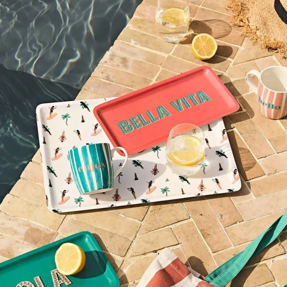 Fabrique de Styles Plateaux>Plateau en fer 40x30cm - Palma Multicolore