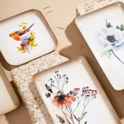 Fabrique de Styles Plateaux>Plateau en fer 15x25.5cm - Anémone Parme