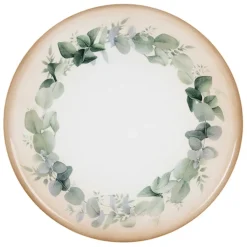 Fabrique de Styles Plateaux>Plateau en fer rond eucalyptus d35cm Vert